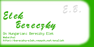 elek bereczky business card